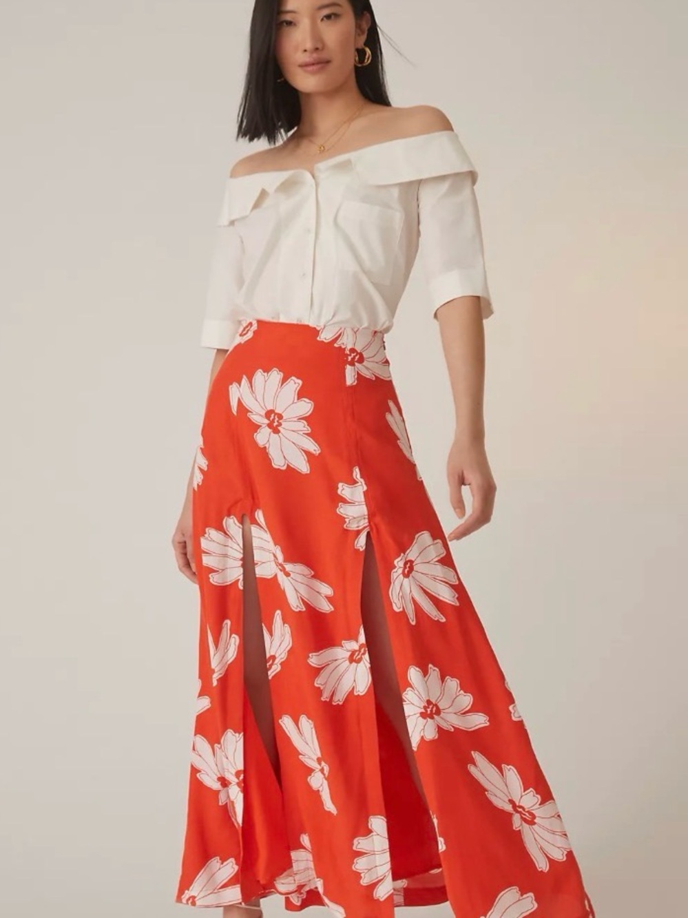 Maeve Anthropologie Floral Midi Skirt NWOT